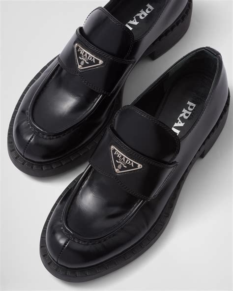 prada loafer chunky|prada brushed leather loafers women's.